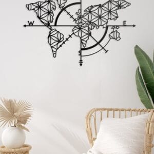 Dekoratif Metal Duvar Tablosu Yaşam Haritası