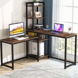 L Model Kitaplıklı Çalışma Masası