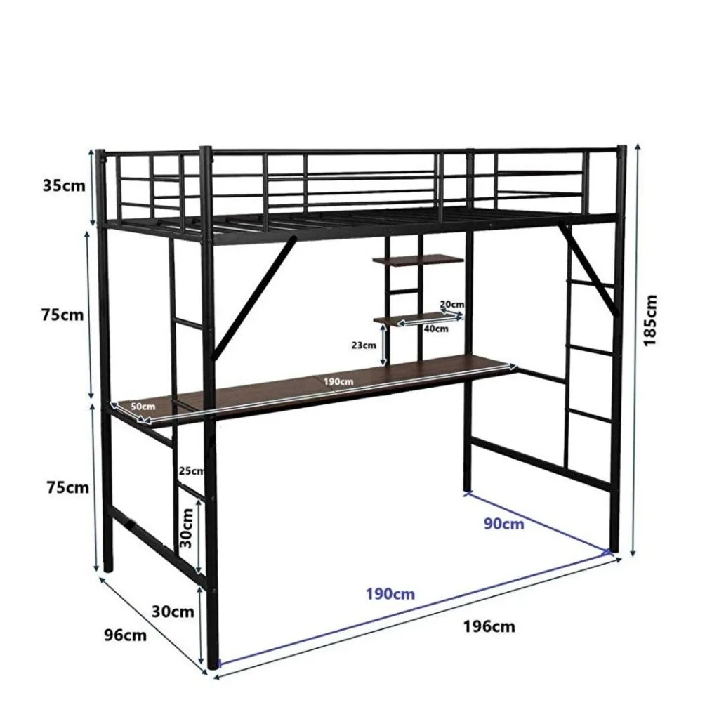 Tek Kişilik Geniş Çalışma Masalı Ranza - Görsel 2