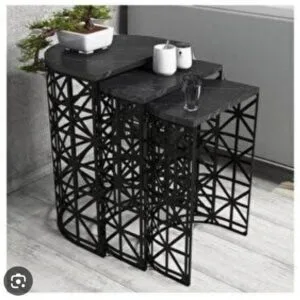 demir ferforje 3 lü sehpa