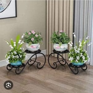 2 raflı ferforje çiçeklik