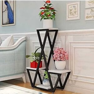 4 raflı metal çiçeklik